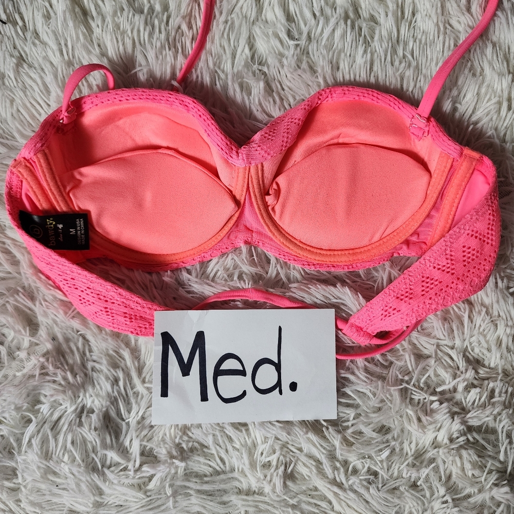 Pink Twist Push-up Bandeau Matching Bikini Set - Picture 10 of 15
